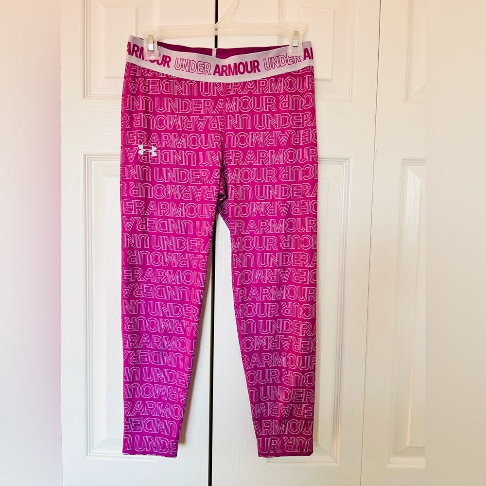 Under Armour Kids Fuchsia Logo Leggings